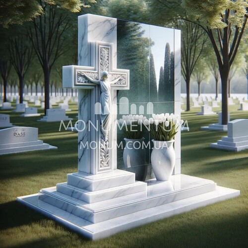 Памятники Кресты из мрамора MKR00027 фото