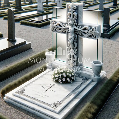 Памятники Кресты из мрамора MKR00026 фото