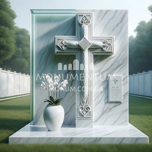 Памятники Кресты из мрамора MKR00028 фото