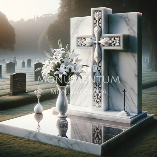 Памятники Кресты из мрамора MKR00029 фото