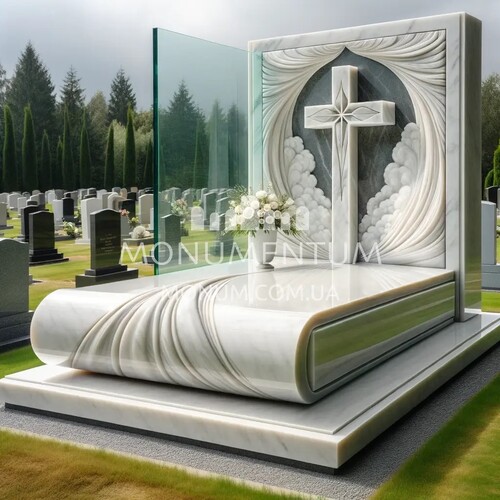 Памятники Кресты из мрамора MKR00039 фото