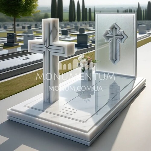 Памятники Кресты из мрамора MKR00044 фото