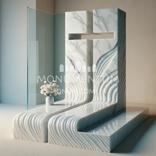 Памятники Кресты из мрамора MKR00042 фото
