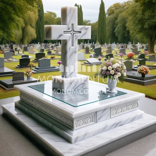 Памятники Кресты из мрамора MKR00047 фото