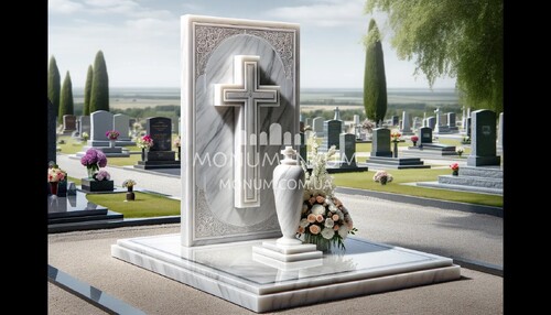 Памятники Кресты из мрамора MKR00049 фото