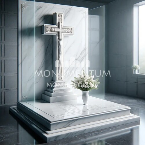 Памятники Кресты из мрамора MKR00051 фото