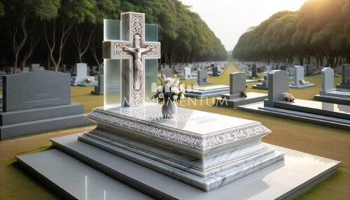 Памятники Кресты из мрамора MKR00052 фото