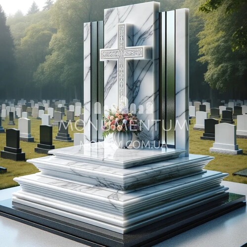 Памятники Кресты из мрамора MKR00061 фото