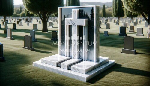 Памятники Кресты из мрамора MKR00081 фото