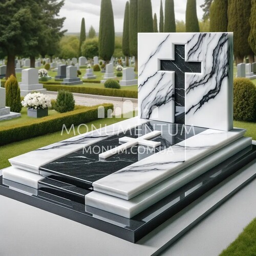 Памятники Кресты из мрамора MKR00086 фото