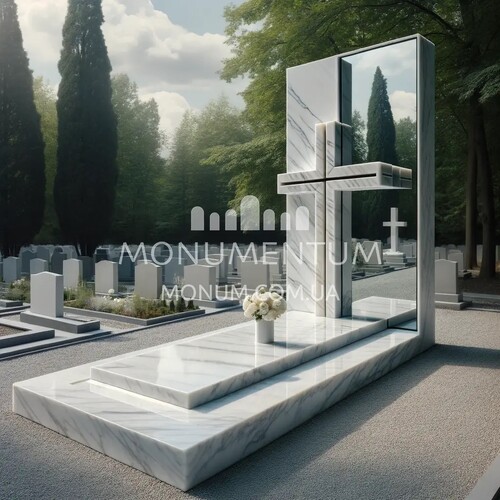 Памятники Кресты из мрамора MKR00089 фото