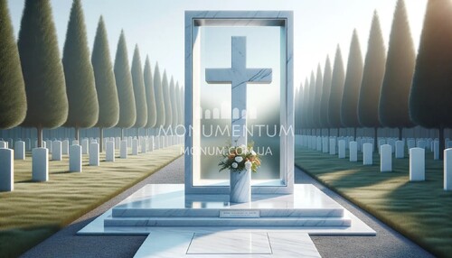 Памятники Кресты из мрамора MKR00094 фото