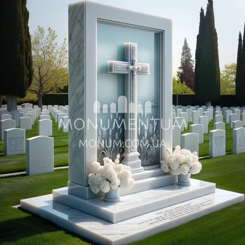 Памятники Кресты из мрамора MKR00101 фото