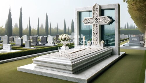 Пам'ятники Хрести з мармуру MKR00105 фото