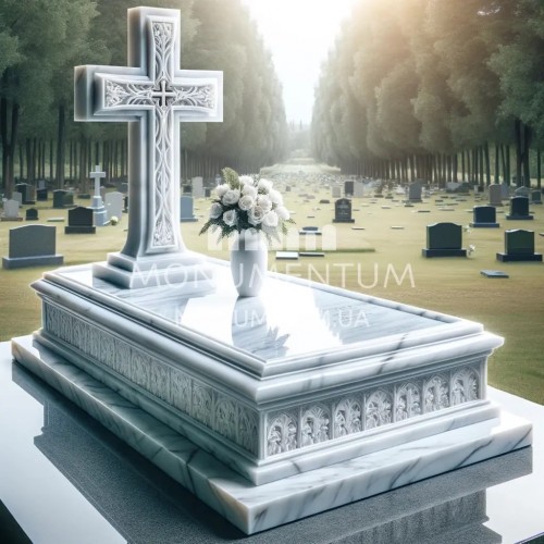 Памятники Кресты из мрамора MKR00116 фото