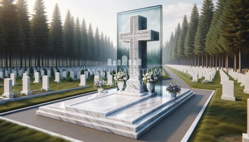 Памятники Кресты из мрамора MKR00117 фото